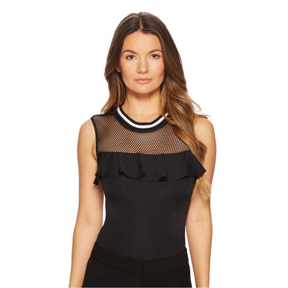 Sportmax Code Nolana Bodysuit Ruffle Mesh black